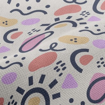 Abstract Line Color Block Performance Linen