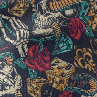 Horror Skull Rose Snake Waterproof Canvas