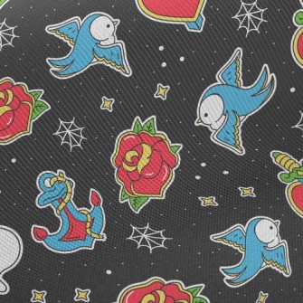 Blue Bird And Rose Twill