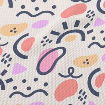 Abstract Line Color Block Birdseye Piqué