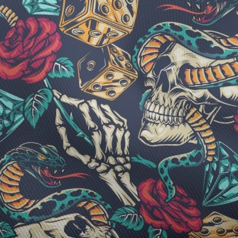 Horror Skull Rose Snake Dobby