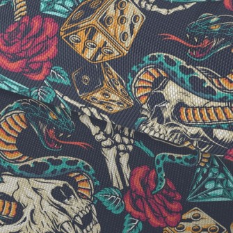 Horror Skull Rose Snake Waterproof Oxford