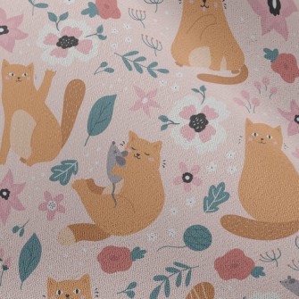 Playful Kitten In Garden Chiffon