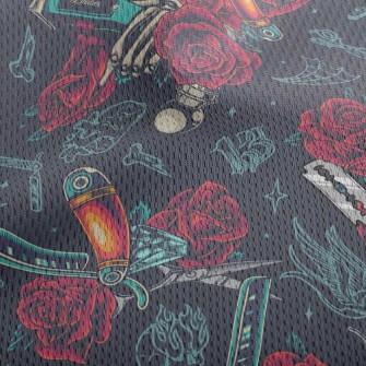 Weird Skeleton Hand Barber Sho Athletic Mesh Flat Back