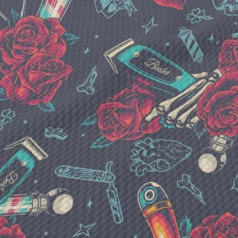 Weird Skeleton Hand Barber Sho Birdseye Piqué