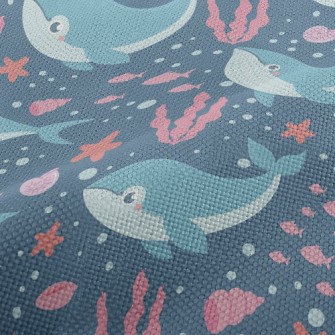 Whale Swimming In The Sea Performance Linen