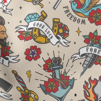 Retro Funny Tattoo Pictures Stretch Ponte