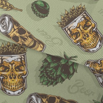Funny Skull Beer Can Waterproof Oxford