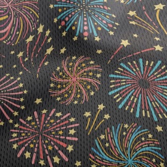 Shining Star Fireworks Athletic Mesh Flat Back