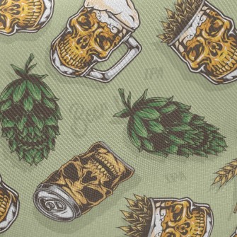 Funny Skull Beer Can Twill