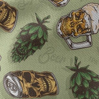 Funny Skull Beer Can Waterproof Canvas