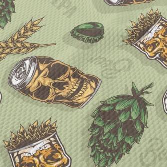 Funny Skull Beer Can Birdseye Piqué