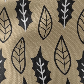 Cute Leaves With Lines Waterproof Canvas