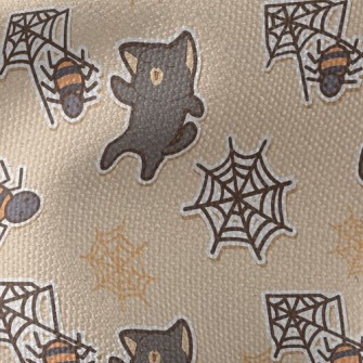 Halloween Spider Black Cat Waterproof Canvas