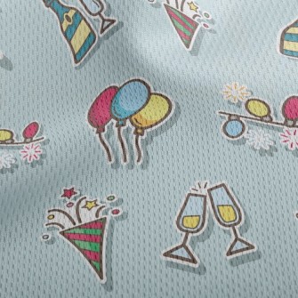 New Year's Eve Party Athletic Mesh Flat Back