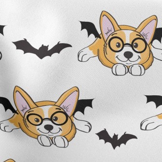 Corgi Dog With Round Glasses Stretch Ponte