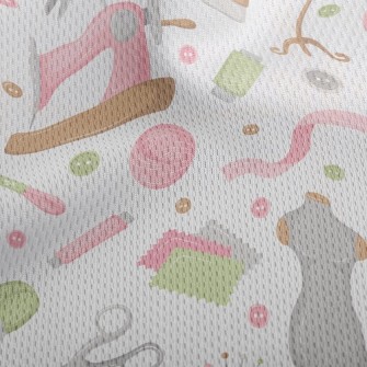 Pink Sewing Machine Supplies Athletic Mesh Flat Back