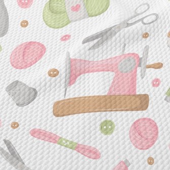 Pink Sewing Machine Supplies Birdseye Piqué