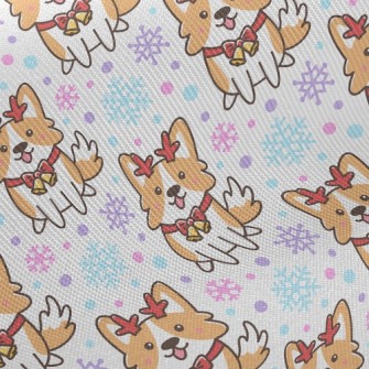 Corgi Dressed Up As A Christma Twill