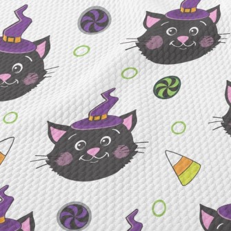 Blushing Black Cat Witch Birdseye Piqué