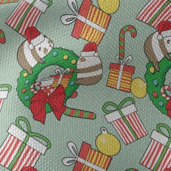 Happy Christmas Cat Bear Waterproof Canvas