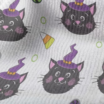 Blushing Black Cat Witch Terry