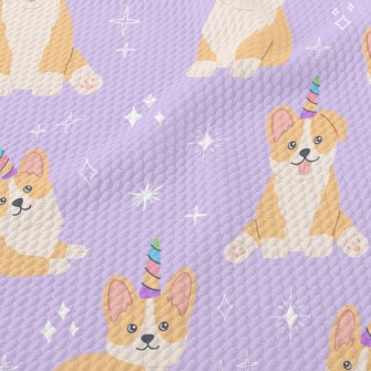 Shiny Corgi Birthday Party Birdseye Piqué