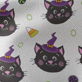 Blushing Black Cat Witch Waterproof Canvas