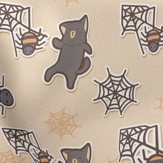 Halloween Spider Black Cat Stretch Ponte