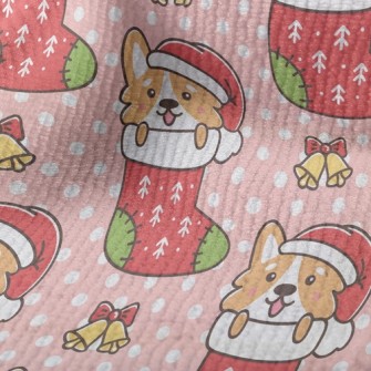 Cartoon Corgi Christmas Stocki Terry