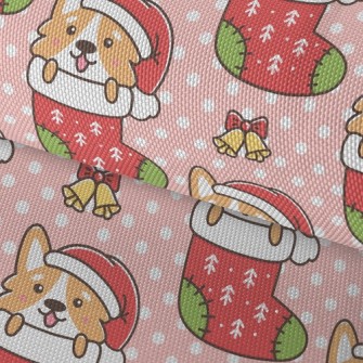 Cartoon Corgi Christmas Stocki Waterproof Oxford