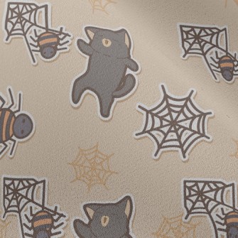 Halloween Spider Black Cat Chiffon