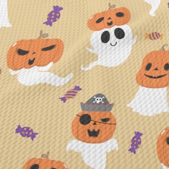 Ghost Disguised Pumpkin Monste Birdseye Piqué