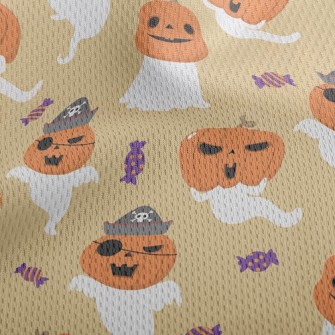 Ghost Disguised Pumpkin Monste Athletic Mesh Flat Back