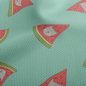 Cat Face Shape Watermelon Athletic Mesh Flat Back