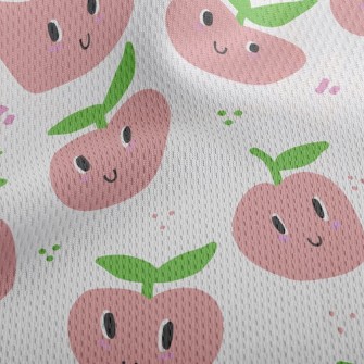 Apple With Playful Eyes Athletic Mesh Flat Back