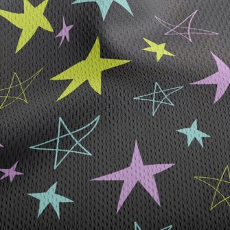 Irregular Star Shape Athletic Mesh Flat Back