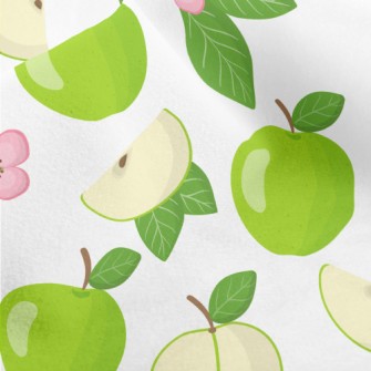 Green Apples And Small Flowers Micro Fleece