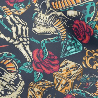 Horror Skull Rose Snake Micro Fleece