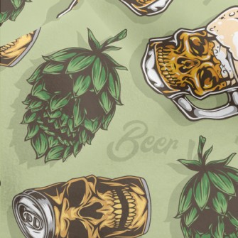 Funny Skull Beer Can Micro Fleece