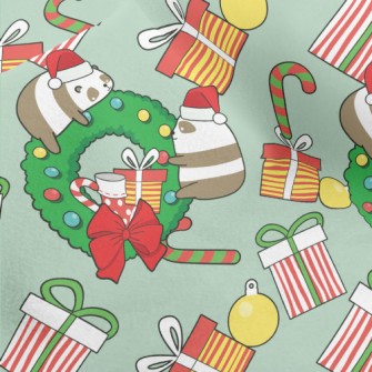 Happy Christmas Cat Bear Micro Fleece