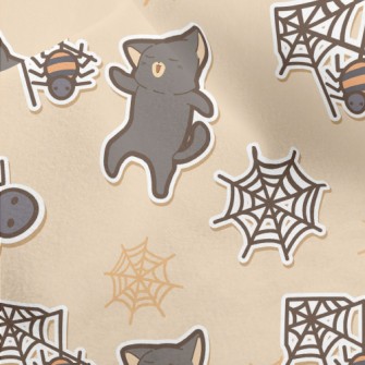Halloween Spider Black Cat Micro Fleece