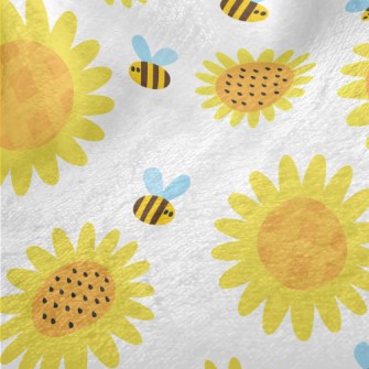 Sunflowers And Bees Minky
