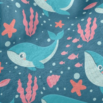 Whale Swimming In The Sea Minky