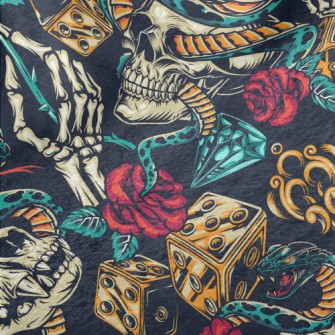 Horror Skull Rose Snake Minky