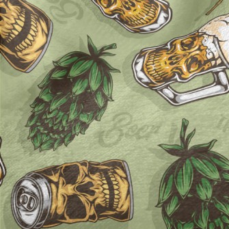 Funny Skull Beer Can Minky