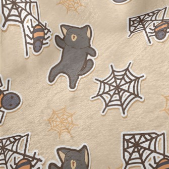 Halloween Spider Black Cat Minky