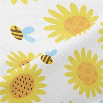 Sunflowers And Bees Piqué