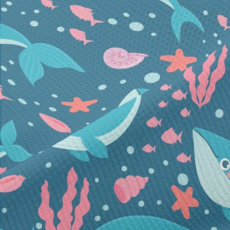 Whale Swimming In The Sea Piqué
