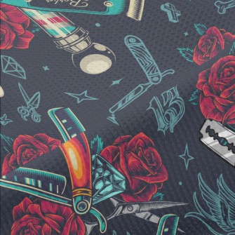 Weird Skeleton Hand Barber Sho Piqué